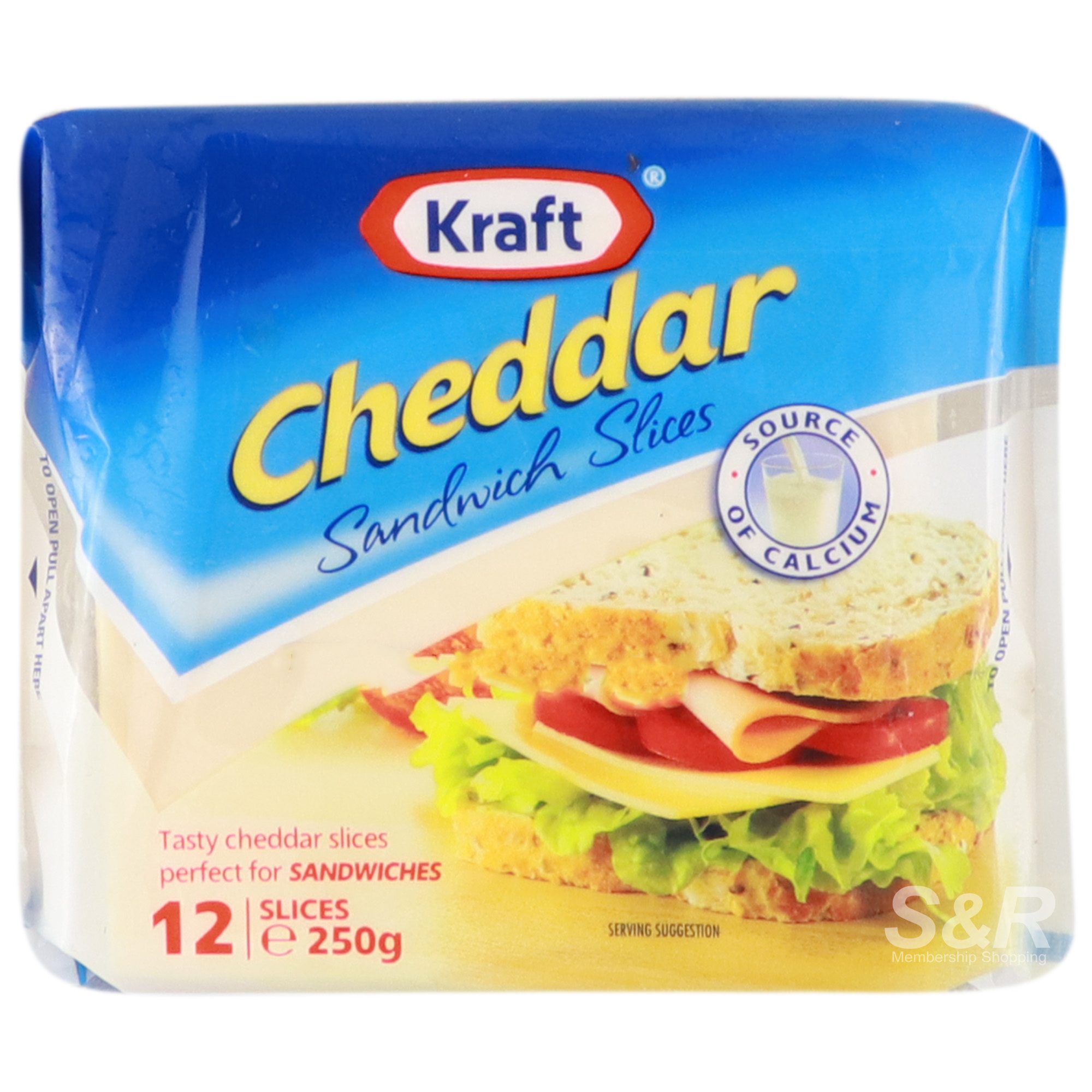 Kraft Cheddar Sandwich Slices 250g